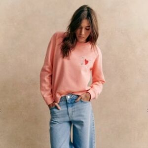 Sezane x Pangea Love sweatshirt Pink Medium NWT